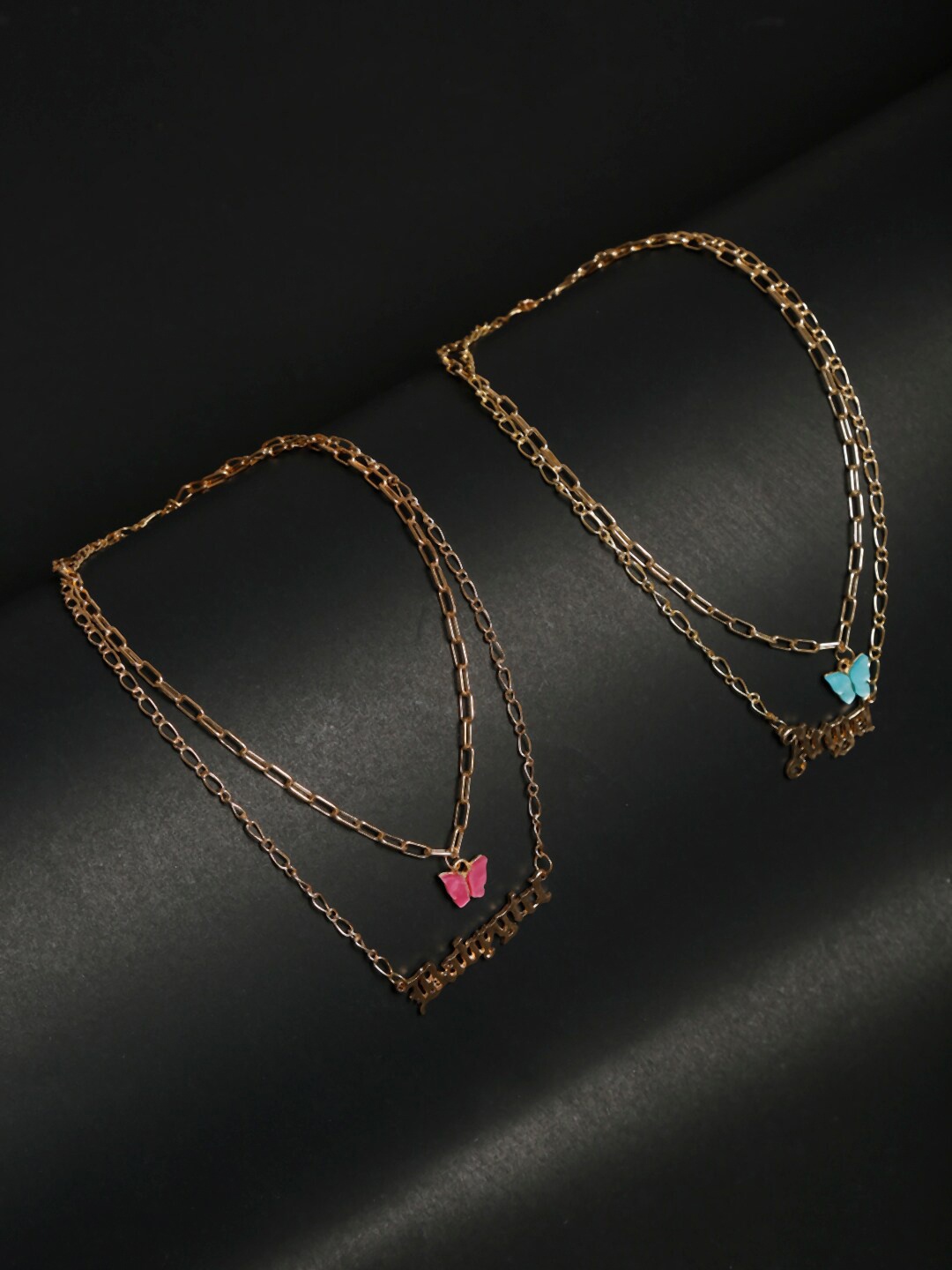 

YouBella Set Of 2 Gold-Plated & Pink Gold-Plated Layered Chain