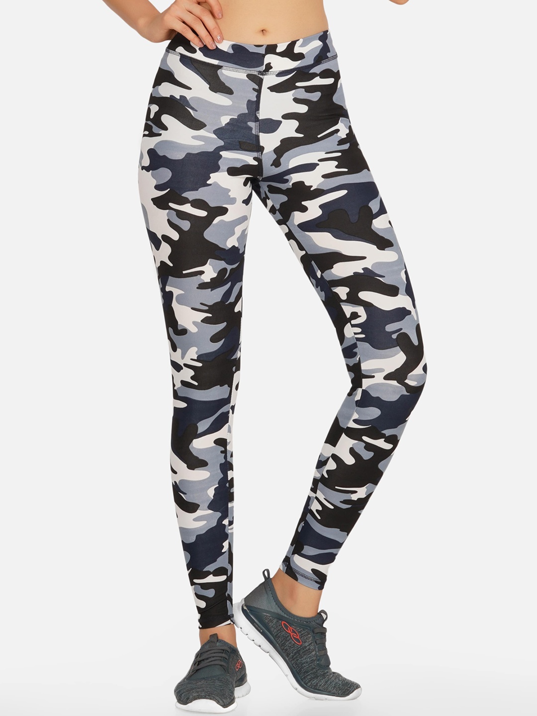 

NEU LOOK FASHION Women Navy-Blue & White Camouflage Printed Tights