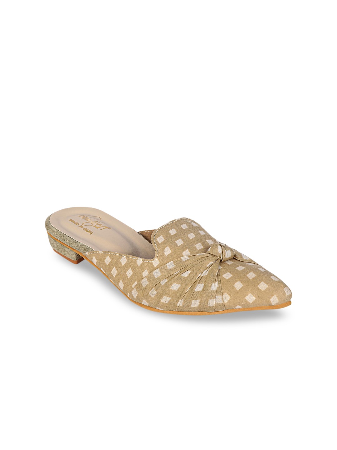 

Bowtoes Women Brown Printed Mules