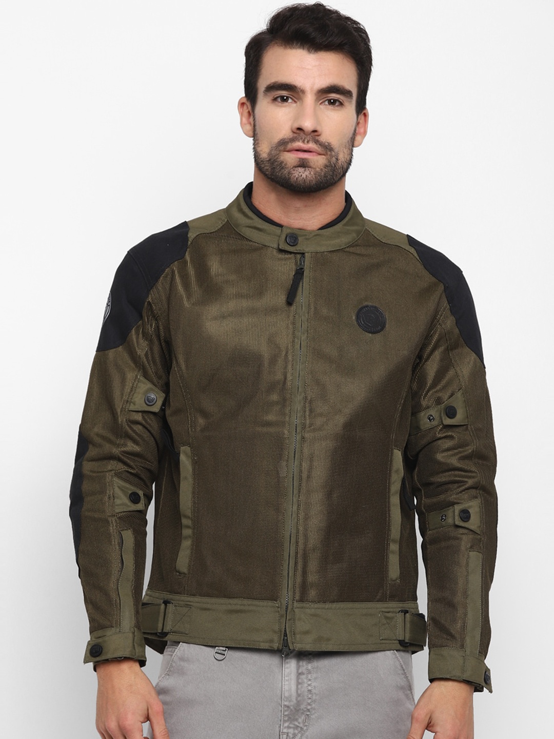 

Royal Enfield Men Olive Green Streetwind V1 Riding Jacket