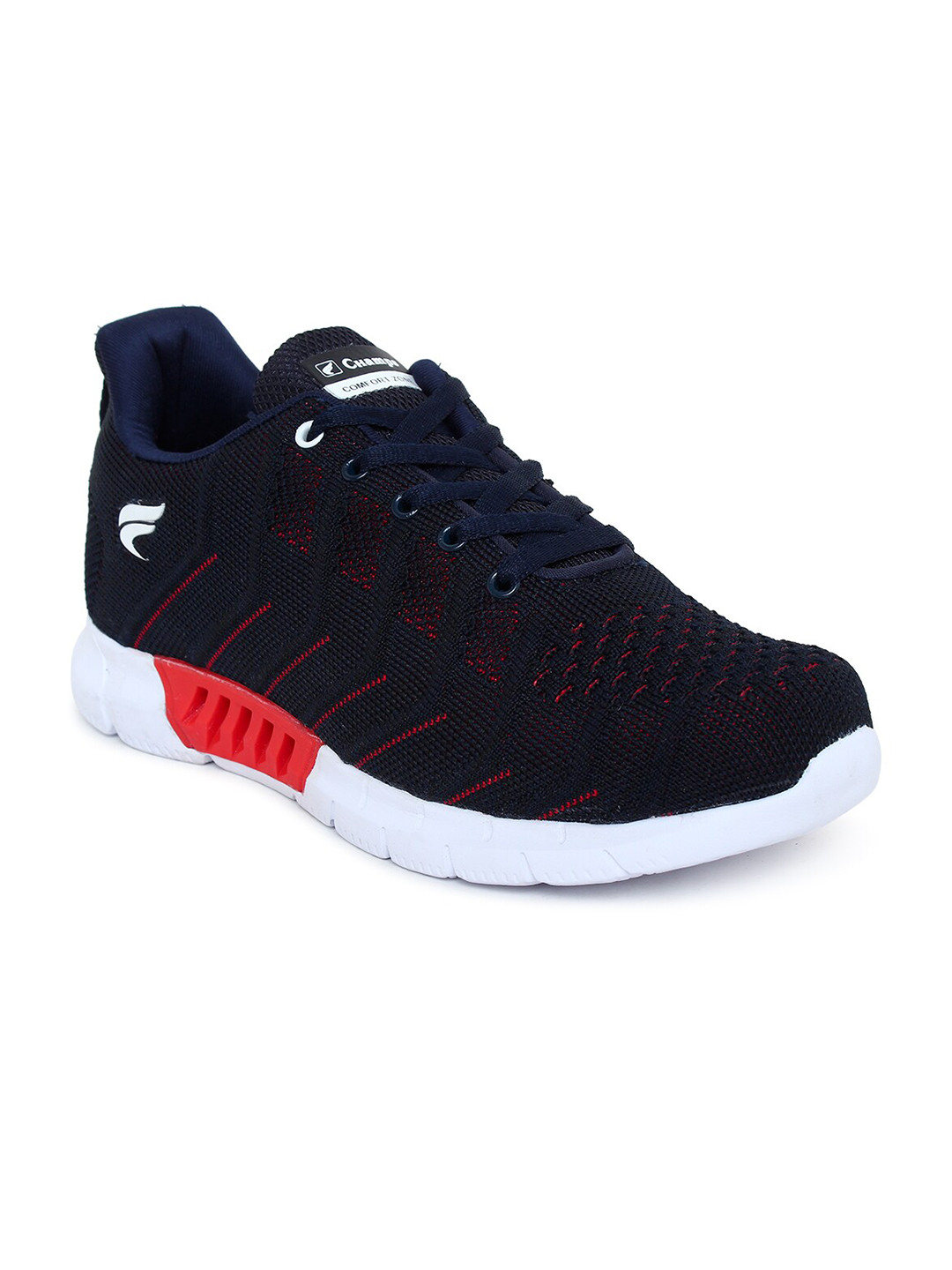 

Champs Men Navy Blue & Red Textile Running Shoes