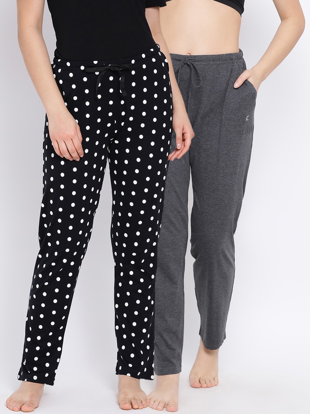 

Kanvin Women Pack of 2 Pure Cotton Lounge Pants, Black