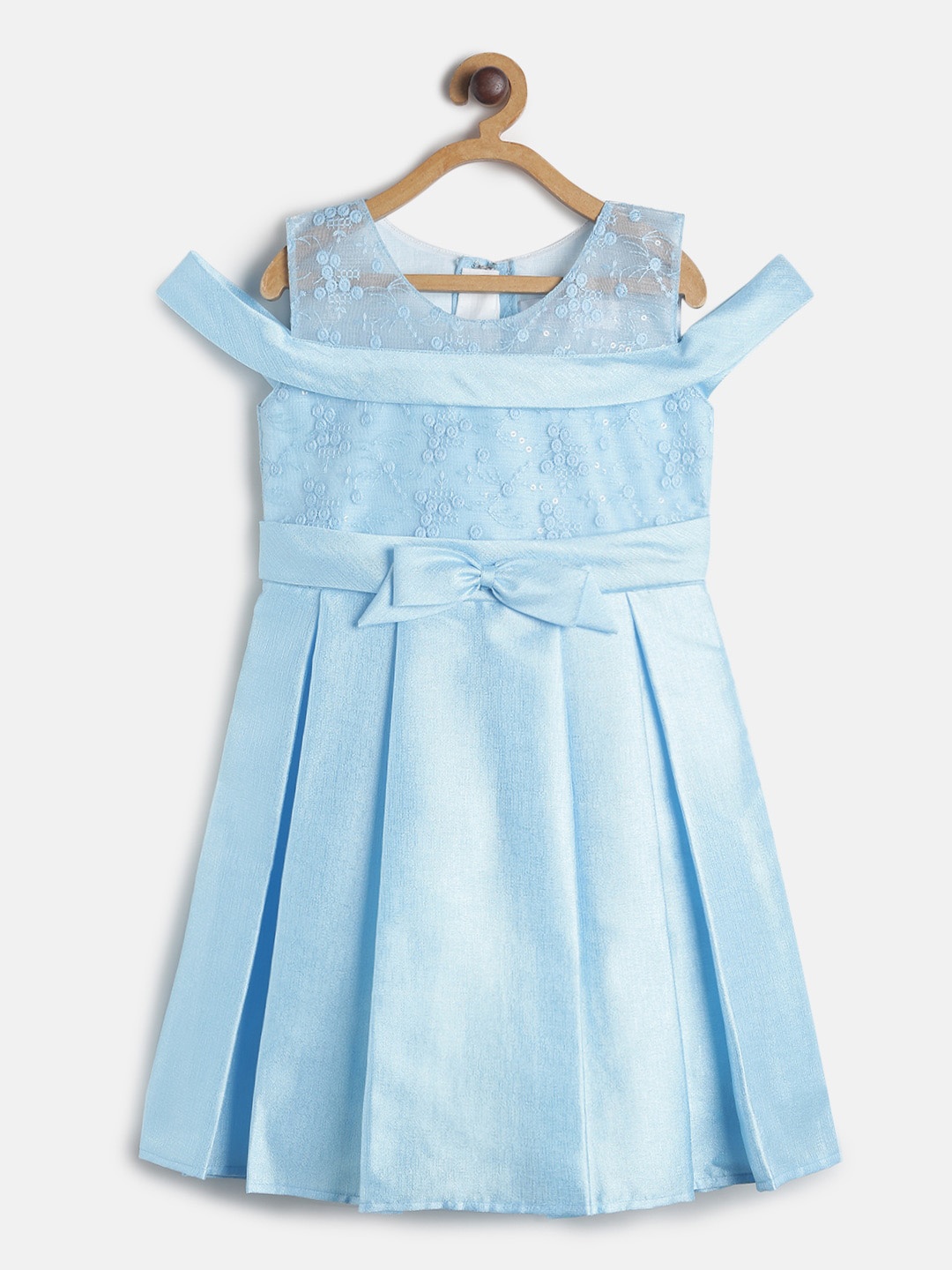

TALES & STORIES Blue Floral Embroidered Dress