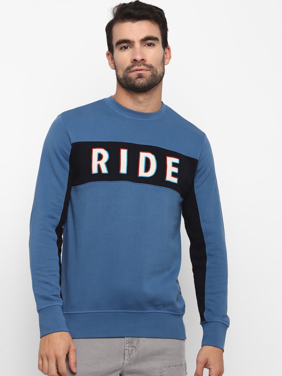 

Royal Enfield Men Blue Printed Sweatshirt