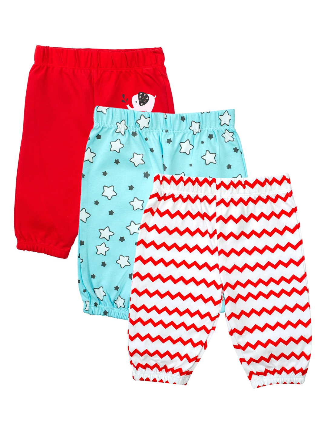 

Mee Mee Boys Pack of 3 Light Blue & Red Printed Leggings