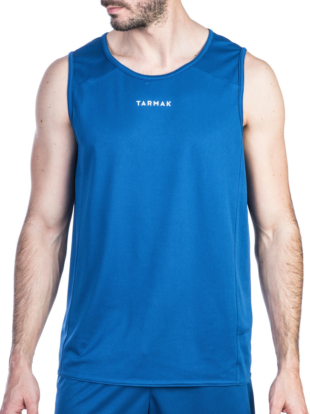 

TARMAK By Decathlon Men Navy Blue Solid Round Neck Basketball T-shirt