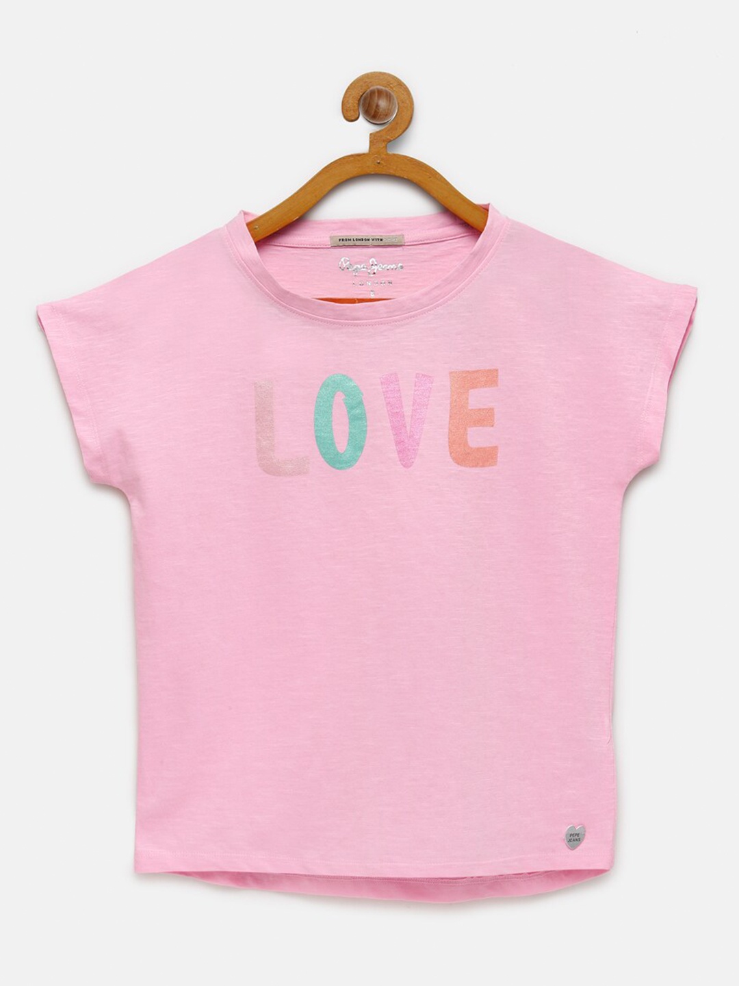 

Pepe Jeans Girls Pink Printed Round Neck Pure Cotton T-shirt