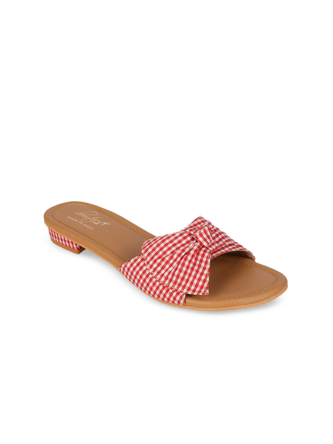 

Bowtoes Women Red & White Checked Sandals