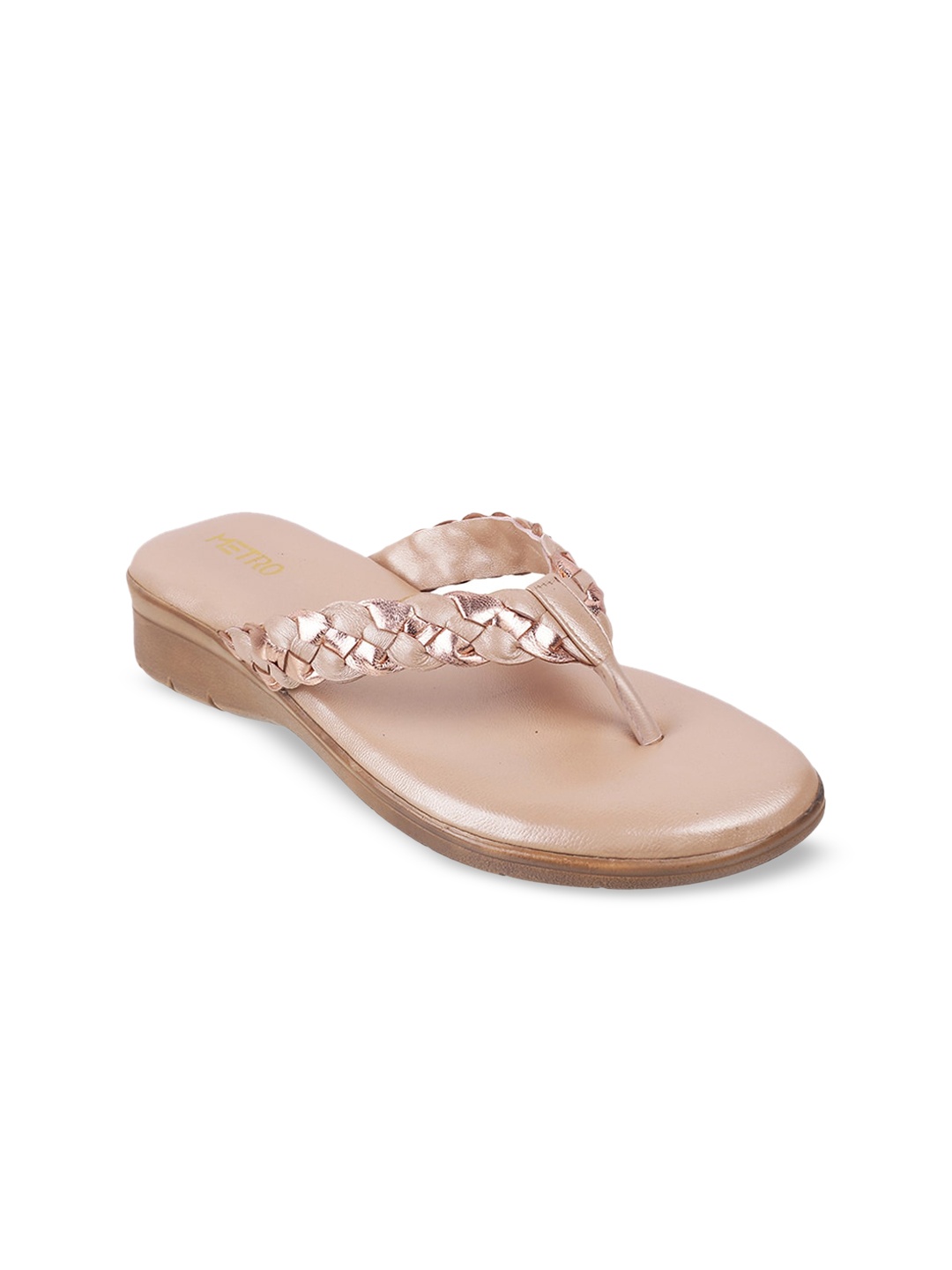 

Metro Women Nude-Coloured Woven Design Sandals