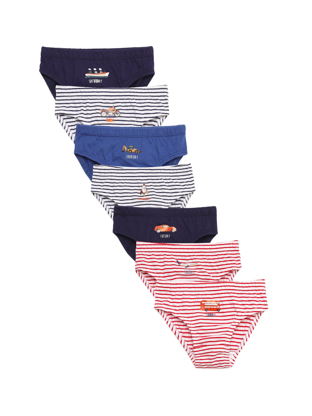 

Charm n Cherish Boys Pack Of 7 Assorted 100% Cotton Basic Briefs BWBRI29