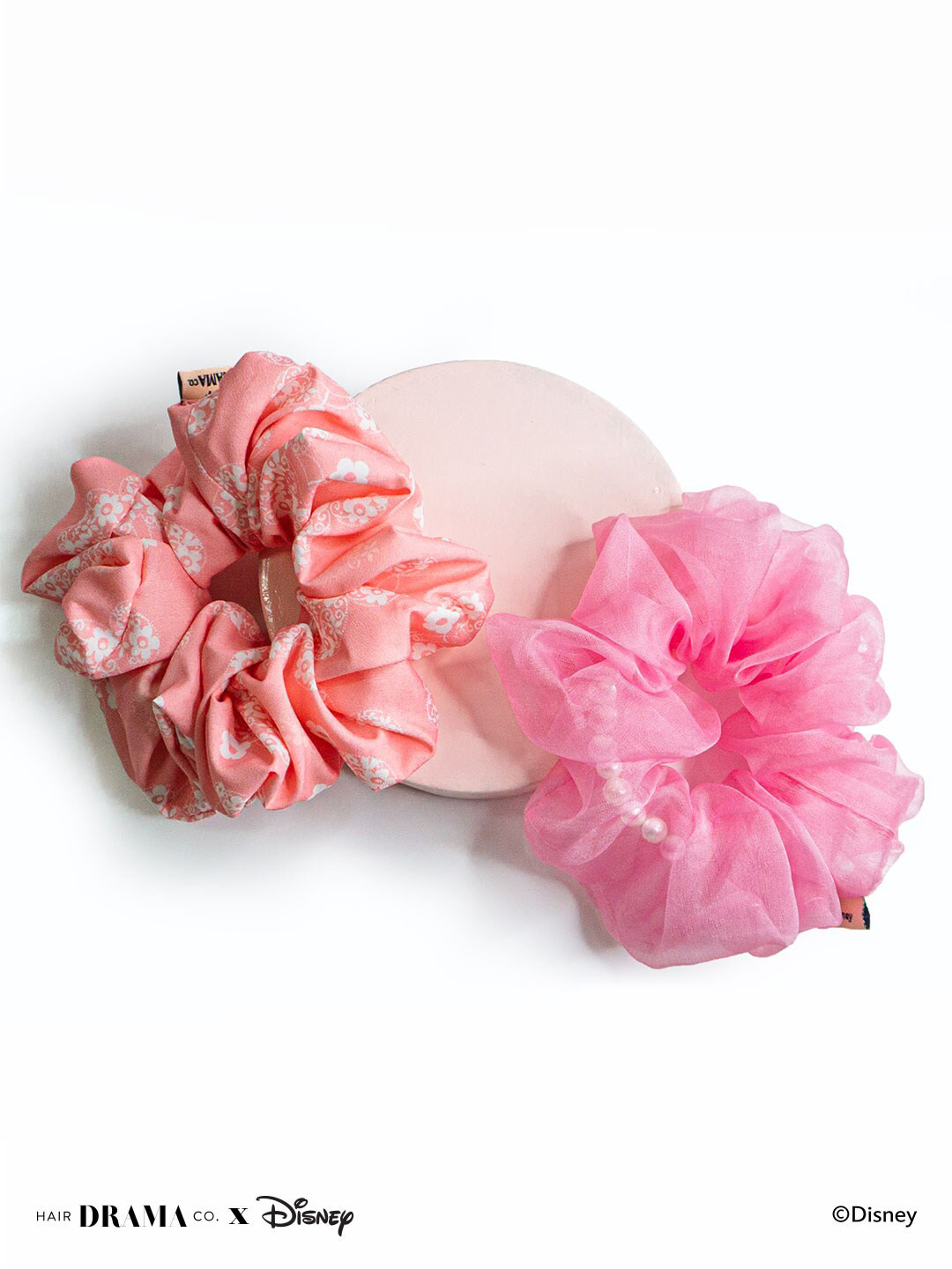 

HAIR DRAMA CO. X Disney Minnie Set Of 2 Scrunchies, Pink