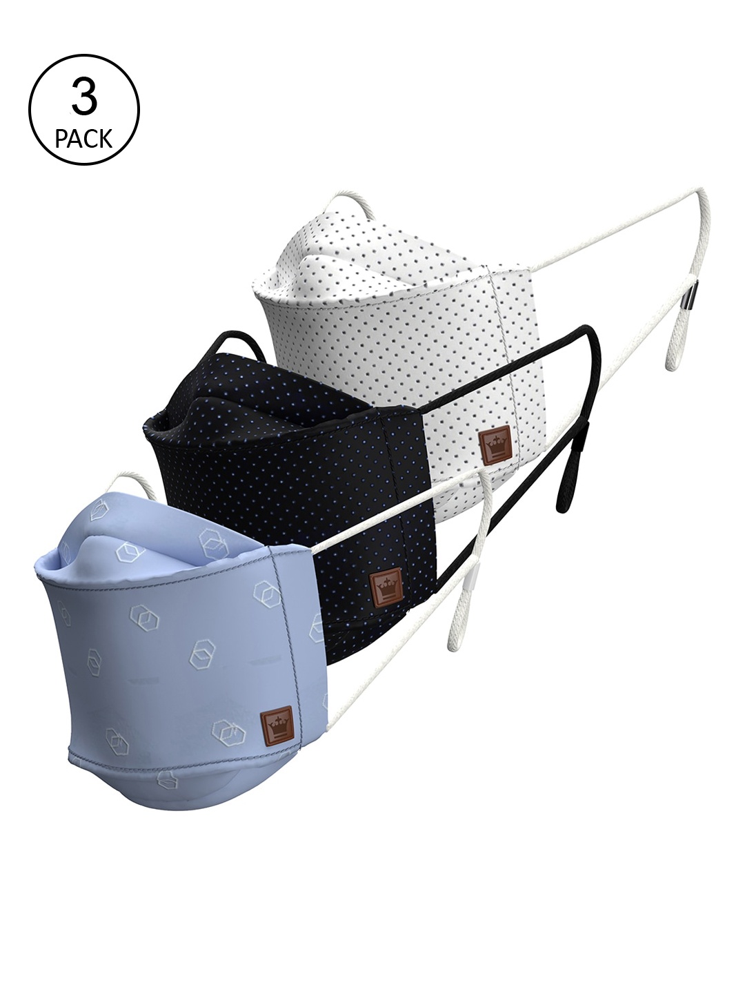 

Louis Philippe Men Pack Of 3 Assorted 3-Ply Reusable Cotton Protective Outdoor Masks