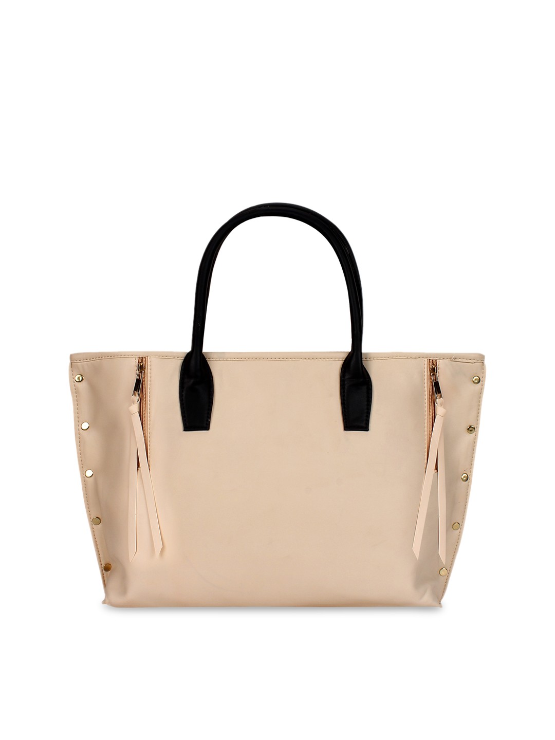 

Berrypeckers Beige & Black Solid Handheld Bag