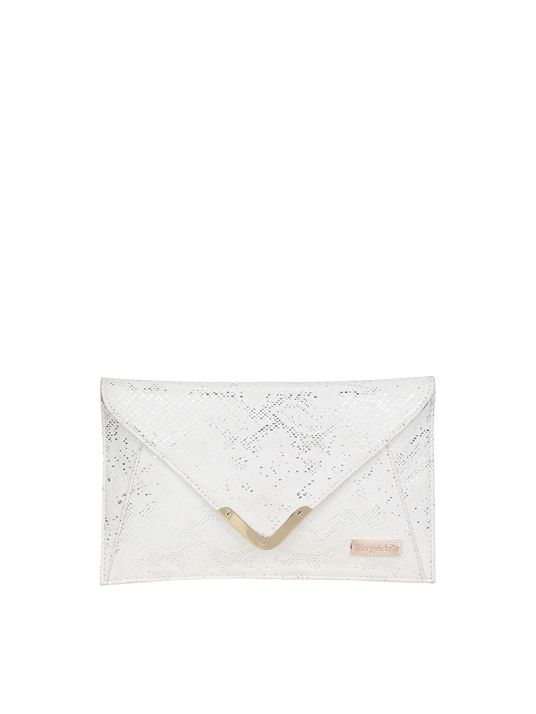 

Berrypeckers White & Gold-Toned Textured Purse