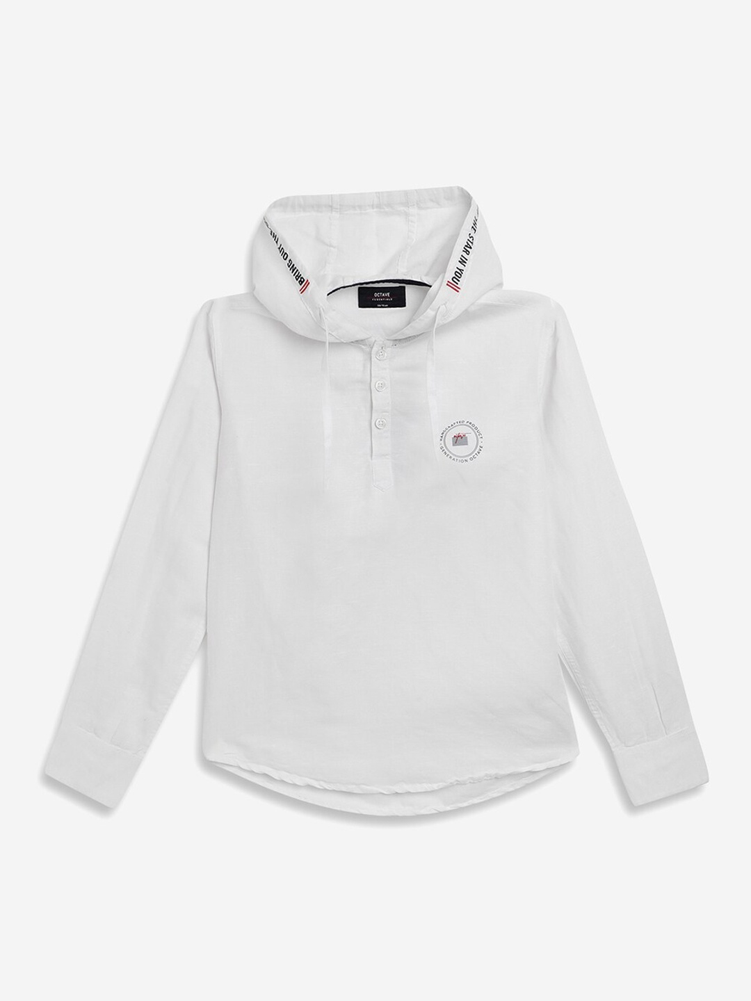 

Octave Boys White Regular Fit Solid Casual Shirt