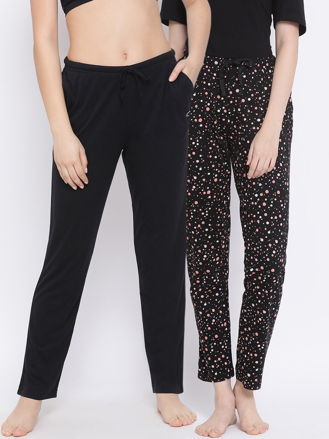 

Kanvin Women Pack of 2 Pure Cotton Lounge Pants, Black
