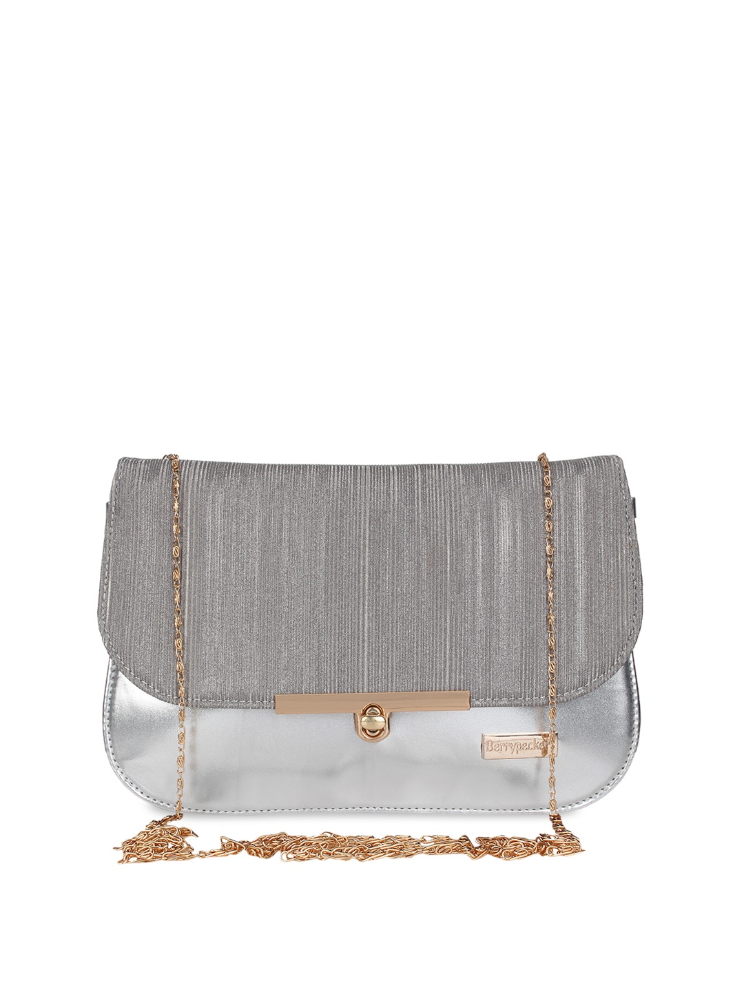 

Berrypeckers Silver-Toned Textured Sling Bag