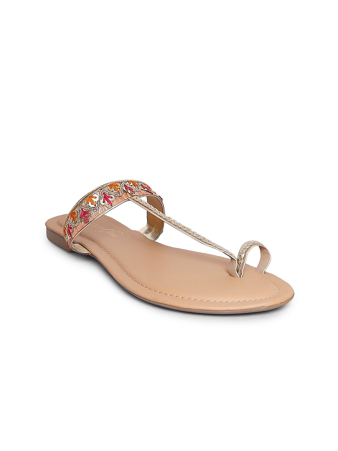 

Forever Glam by Pantaloons Women Pink Ethnic Embroidered Flats T-Strap Flats