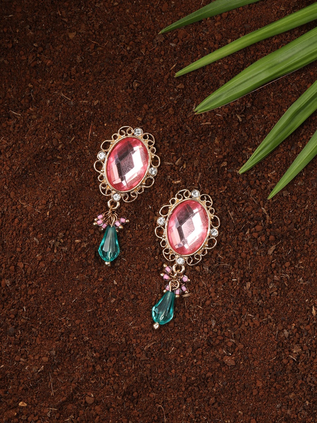 

Accessorize London Classic Drop Studs, Pink