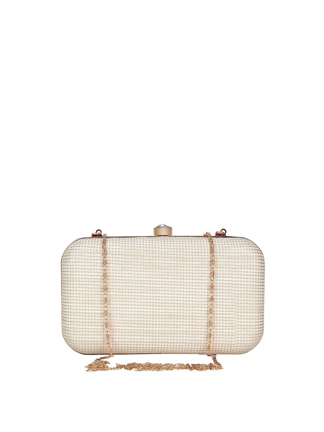 

Berrypeckers Cream-Coloured Textured Clutch