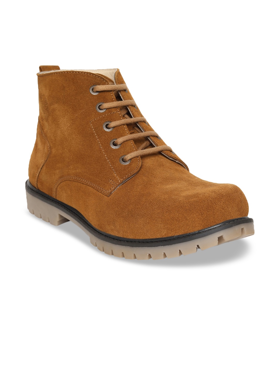

LOUIS STITCH Men Tan Suede Flat Boots