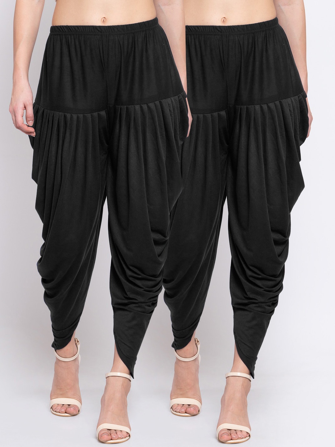 

Klothe Women Set of 2 Black Solid Dhoti Salwar