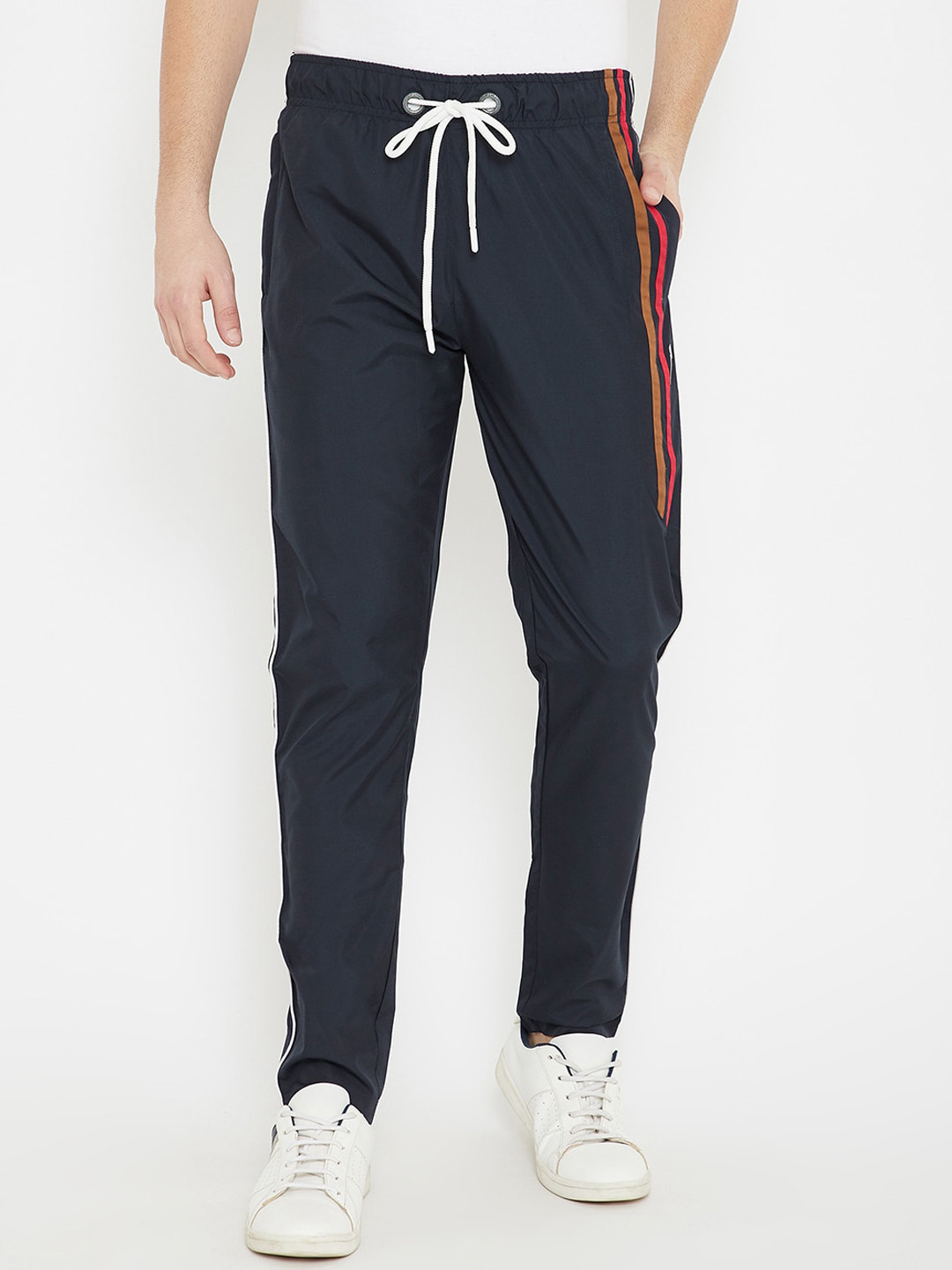 

Spirit Men Navy Blue Solid Straight-Fit Track Pants