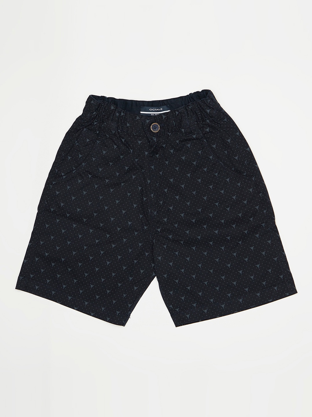 Octave Boys Navy Blue Printed Regular Fit Regular Shorts