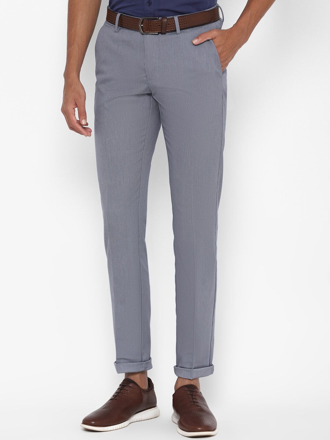 

Allen Solly Men Grey Slim Fit Solid Regular Trousers