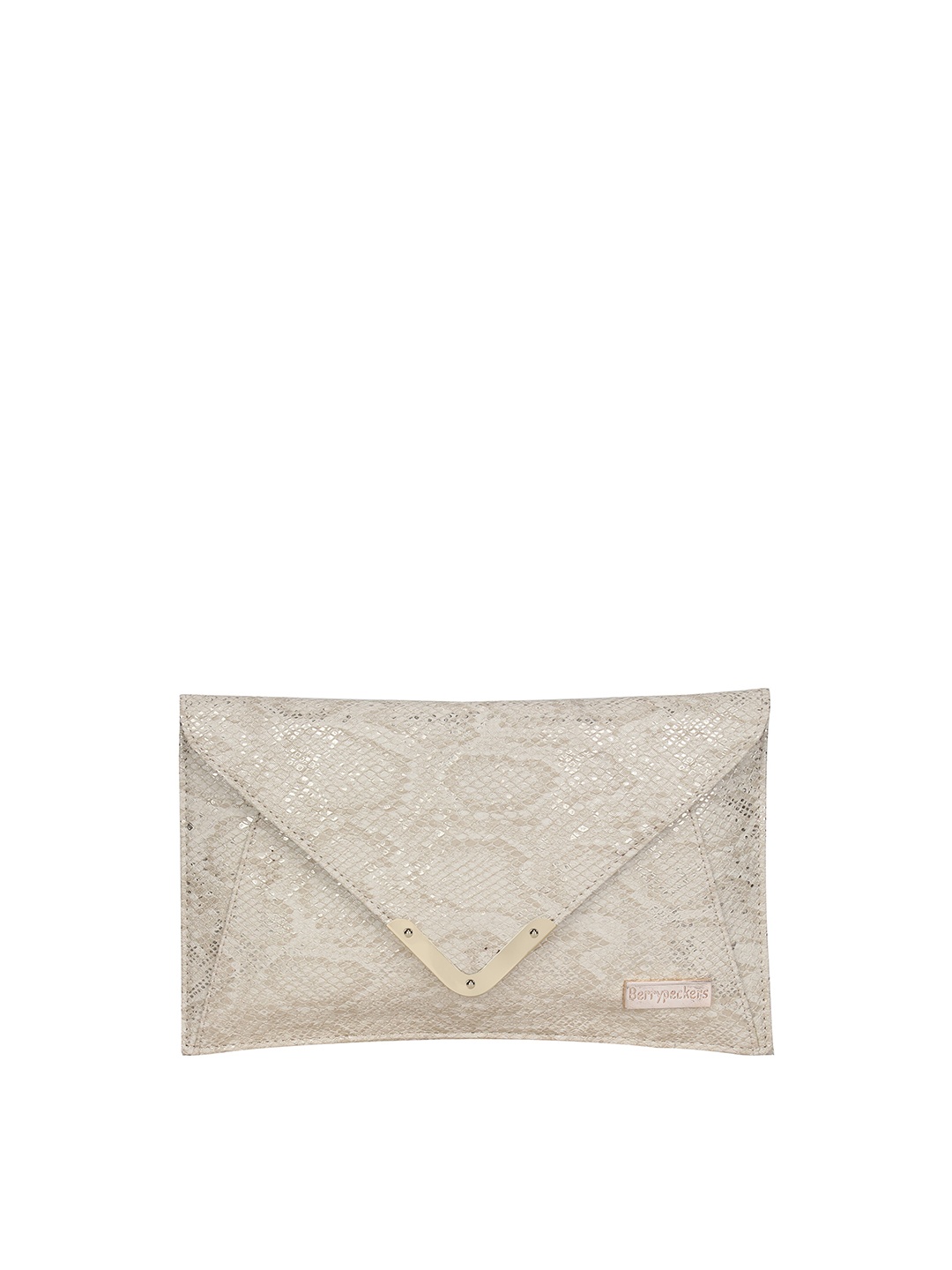 

Berrypeckers Cream-Coloured Textured Animal Print Purse