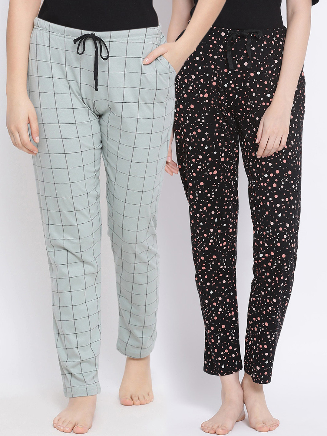 

Kanvin Women Pack of 2 Pure Cotton Lounge Pants, Black