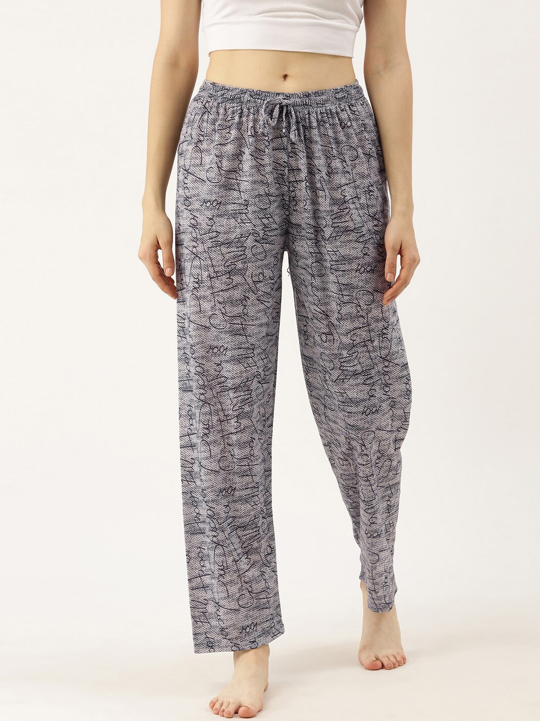 

Bannos Swagger Grey Printed Lounge Pants