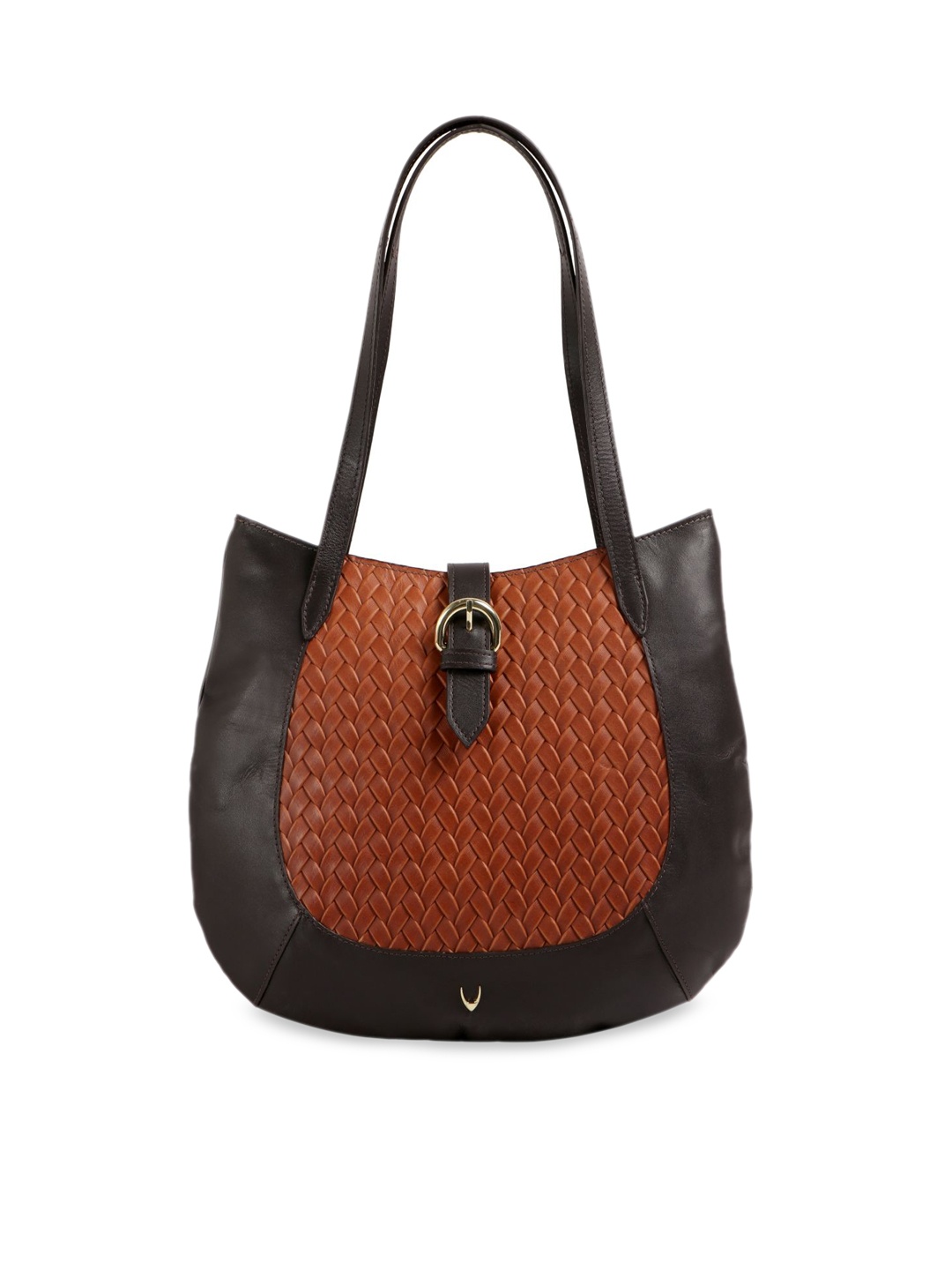 

Hidesign Tan & Coffee Brown Colourblocked Leather Shoulder Bag