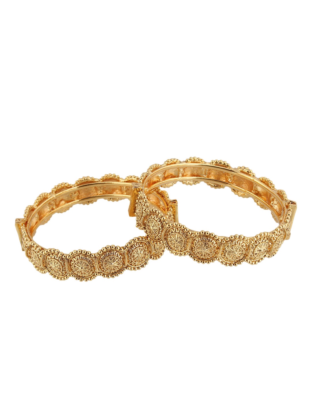 

Adwitiya Collection Set Of 2 24K Gold-Plated Embellished Bangles