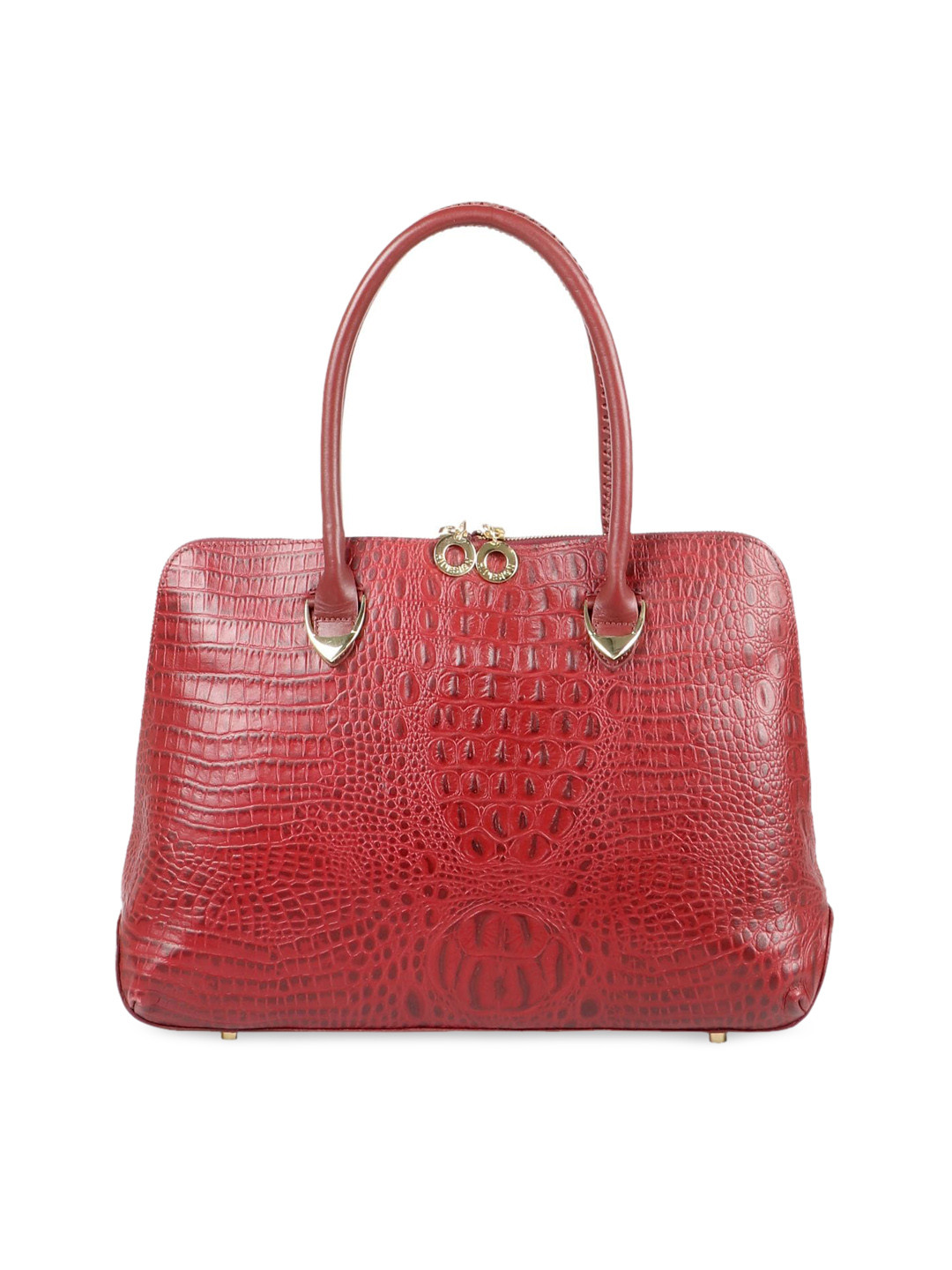 

Hidesign Red Animal Textured Handheld Bag
