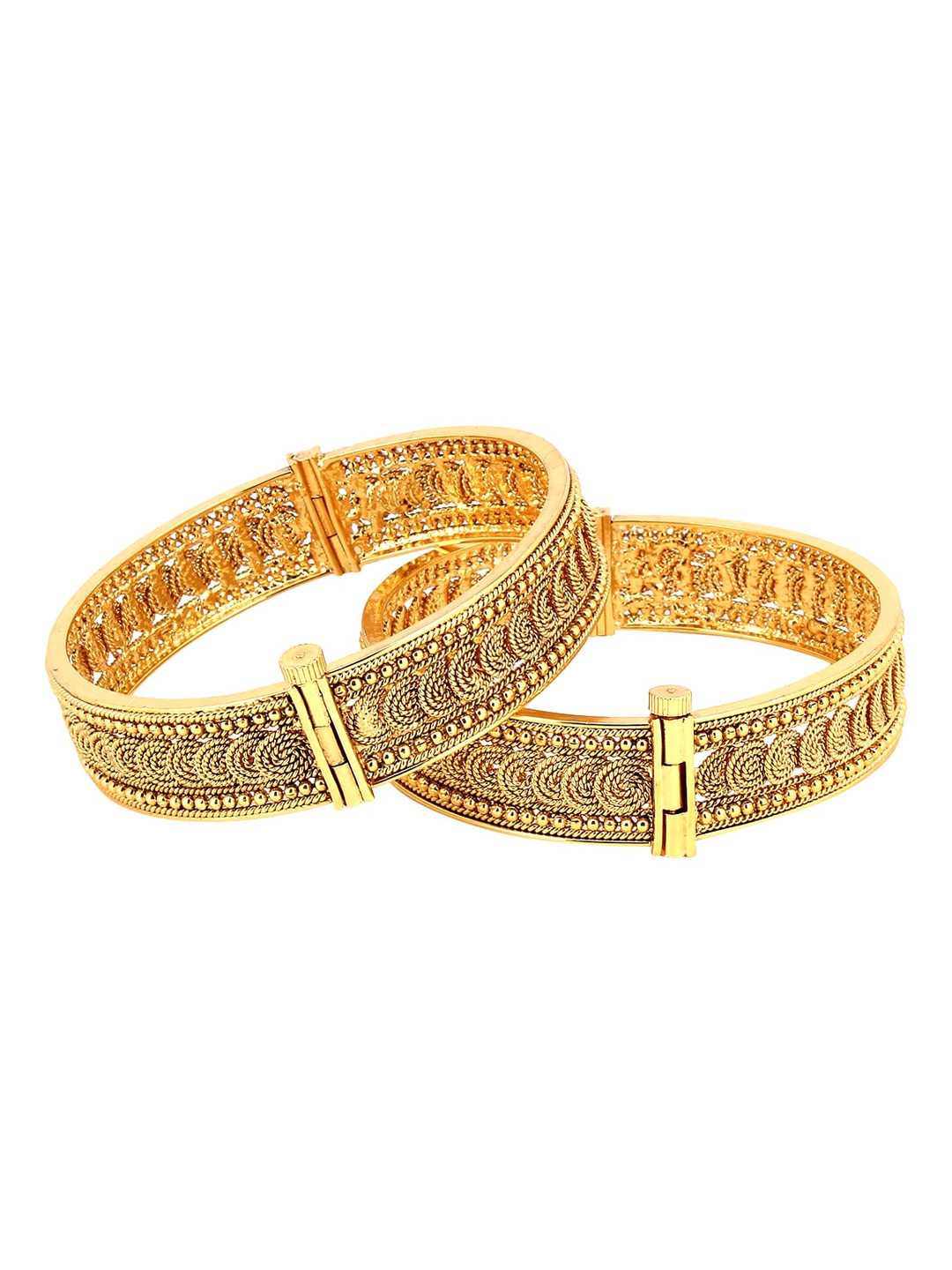 Adwitiya Collection Set Of 2 24CT Gold-Plated Handcrafted Bangles