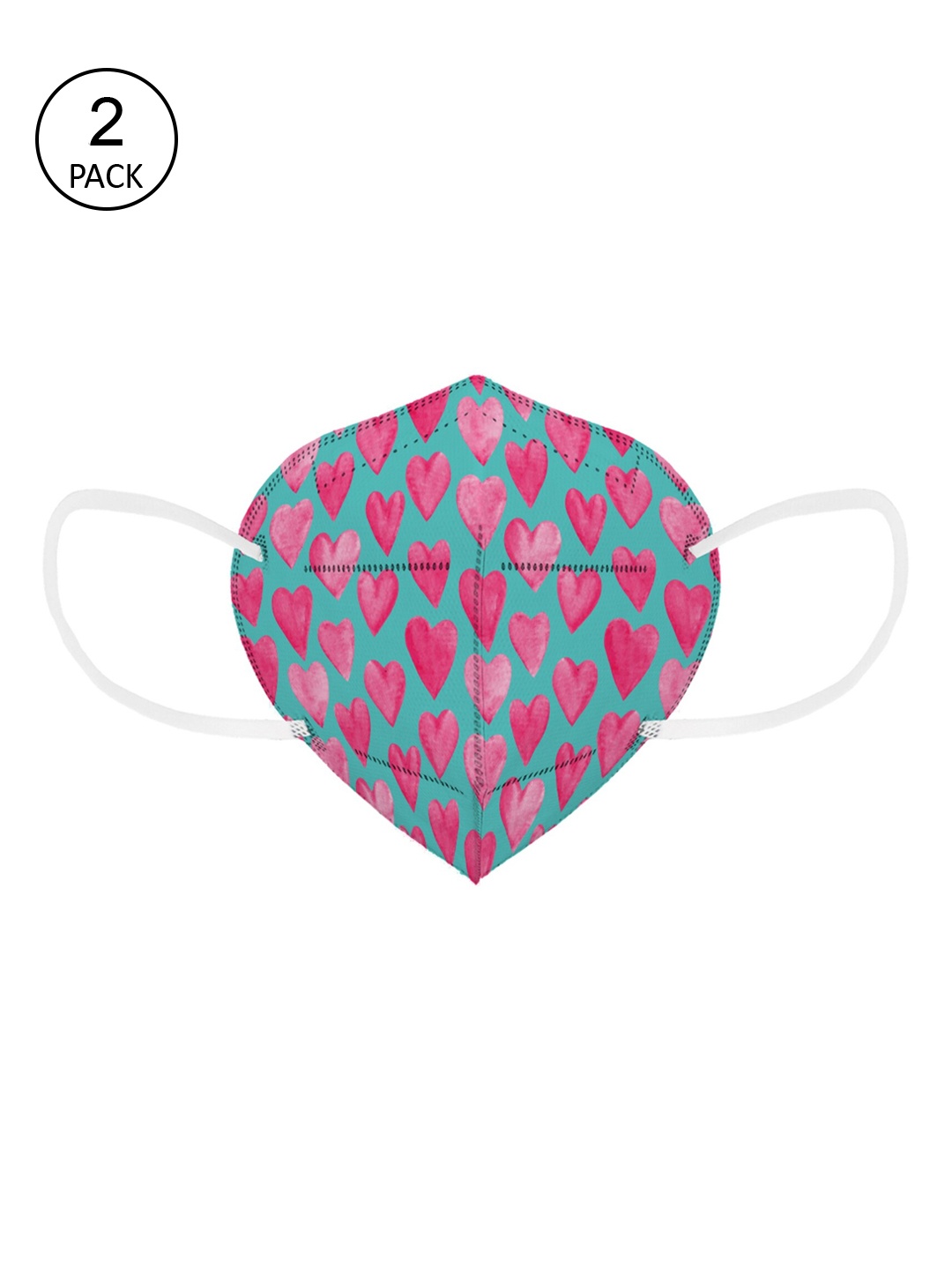 

Status Unisex Pack Of 2 Pink & Blue Printed 4-Ply Reusable N95 Masks