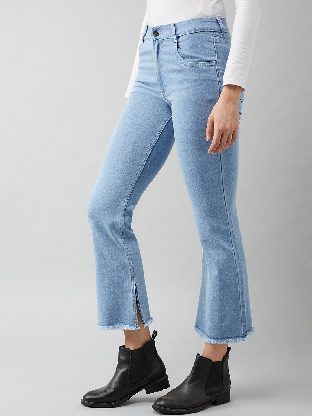 

DOLCE CRUDO Women Blue Bootcut High-Rise Mildly Distressed Stretchable Jeans