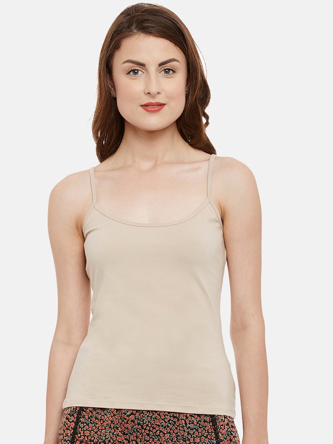 

Kazo Beige Shoulder Straps Tank Top