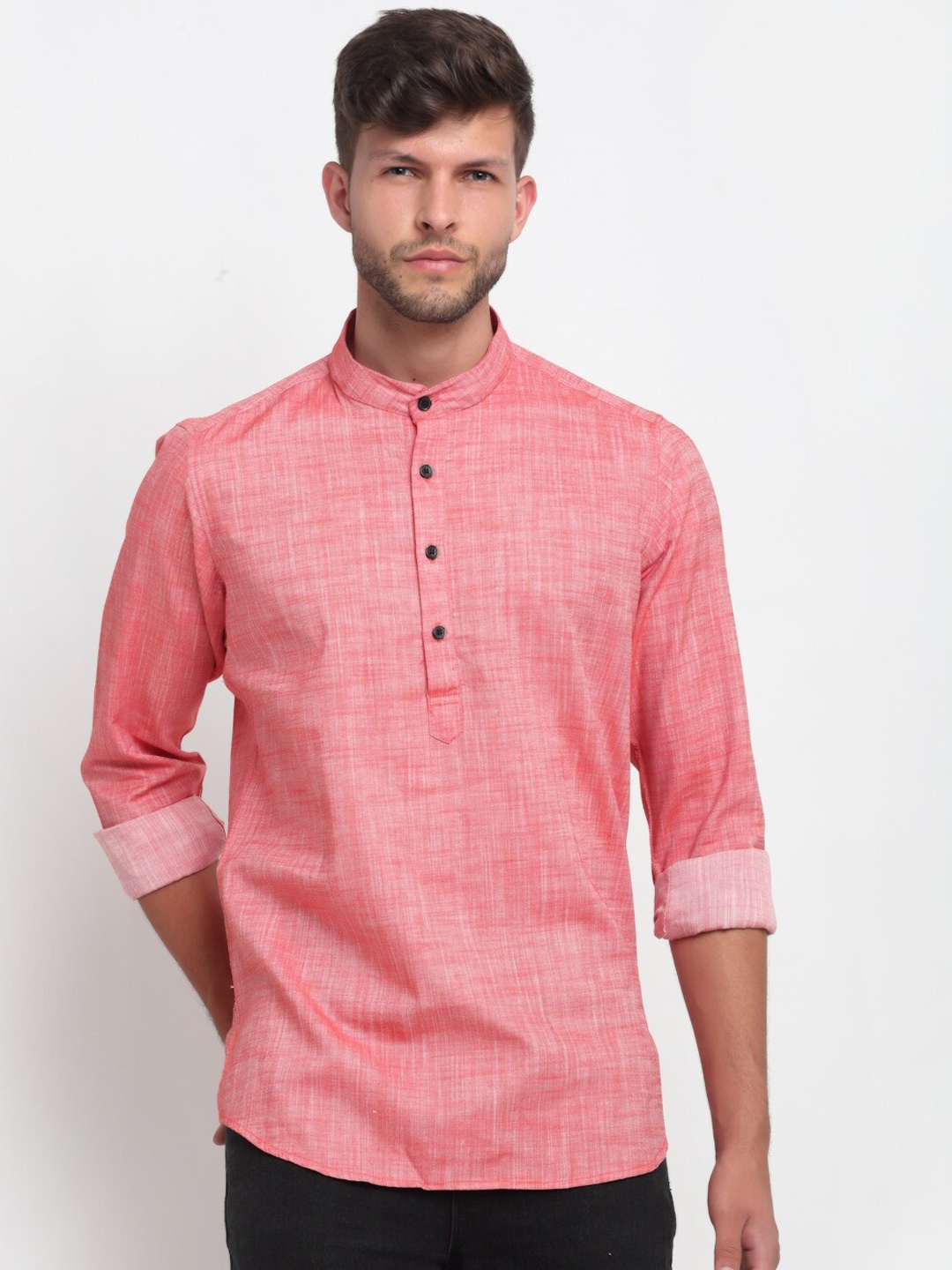 

Cross Court Men Red Cotton Kurta