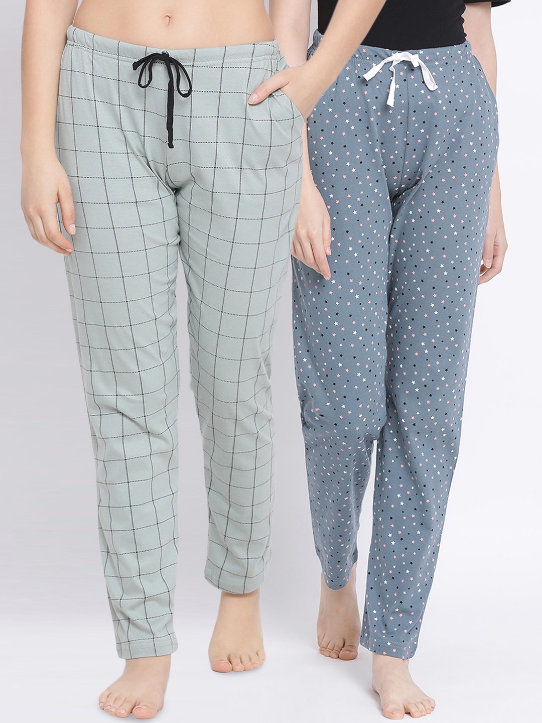 

Kanvin Women Pack of 2 Pure Cotton Lounge Pants, Grey