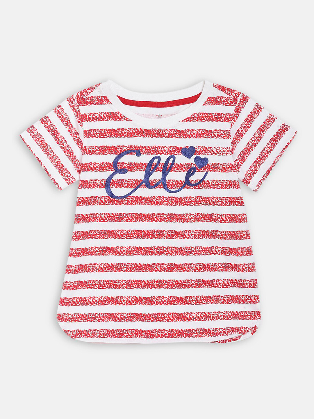 

ELLE White & Red Striped A-Line Top
