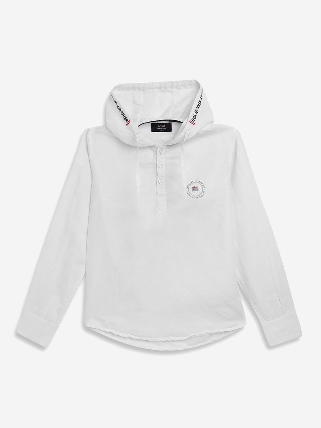 

Octave Boys White Regular Fit Solid Casual Shirt