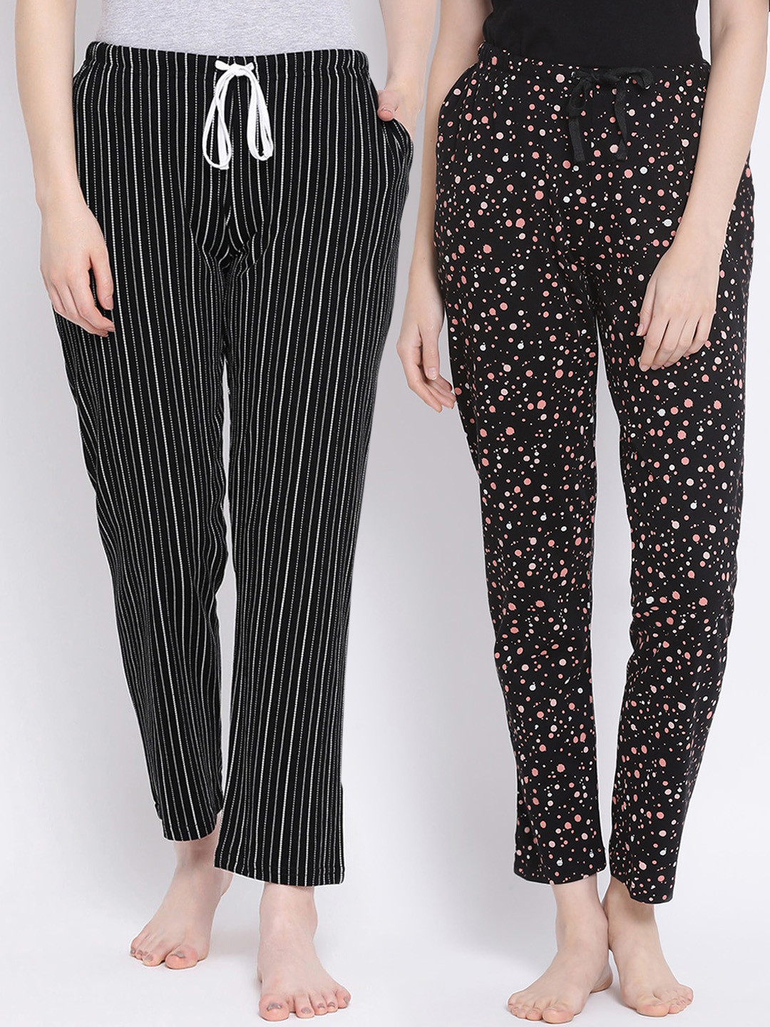 

Kanvin Women Pack of 2 Pure Cotton Lounge Pants, Black