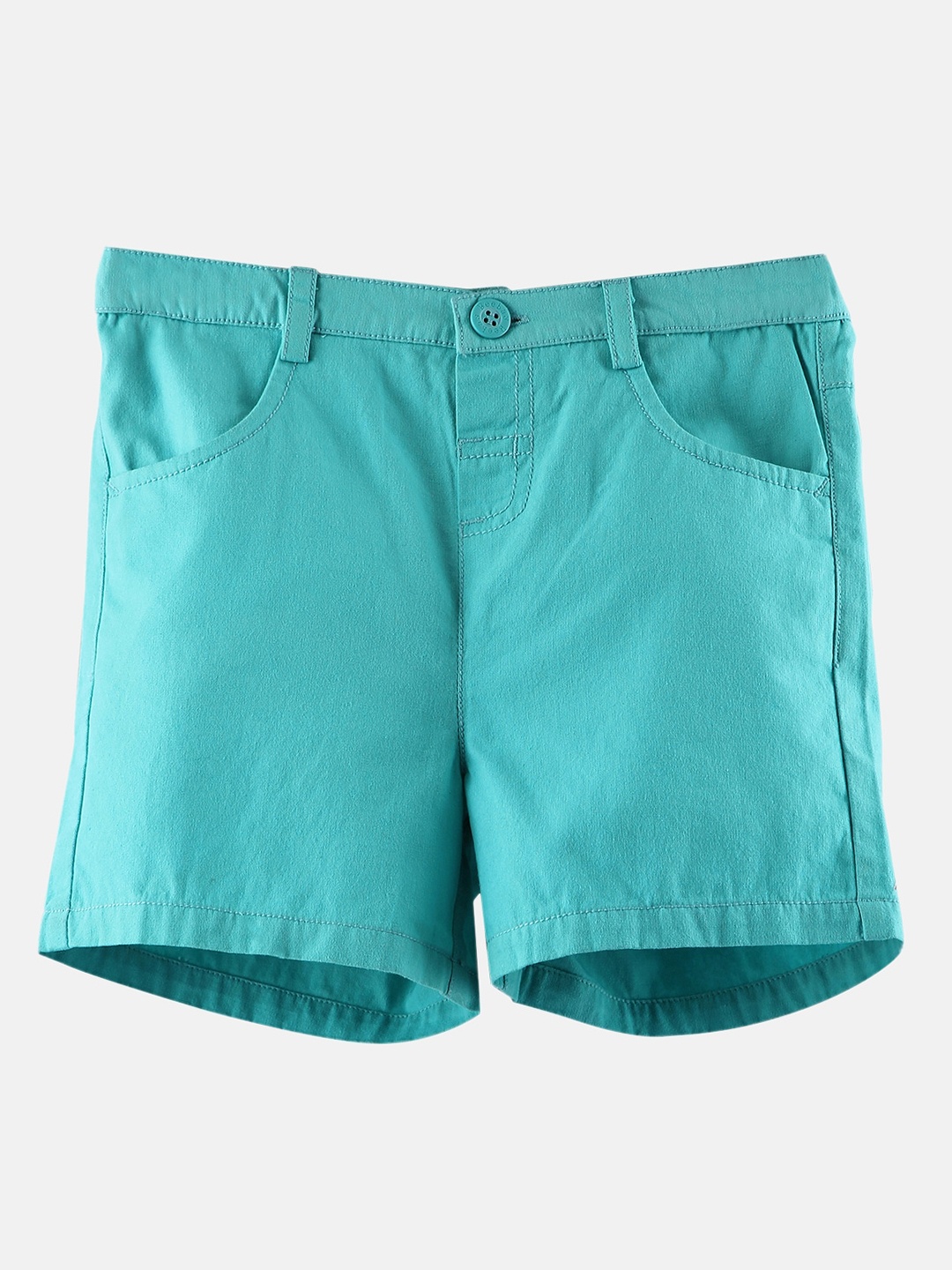 

Beebay Boys Turquoise Blue Solid Regular Fit Regular Shorts
