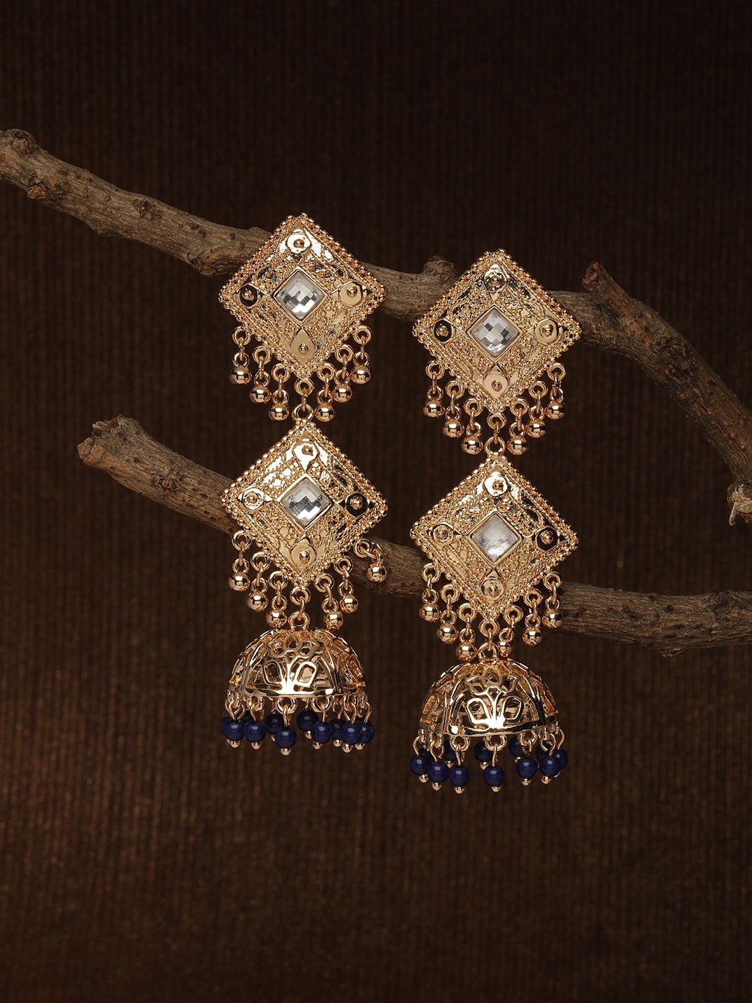 

Accessorize Gold-Toned Dome Shaped Jhumkas