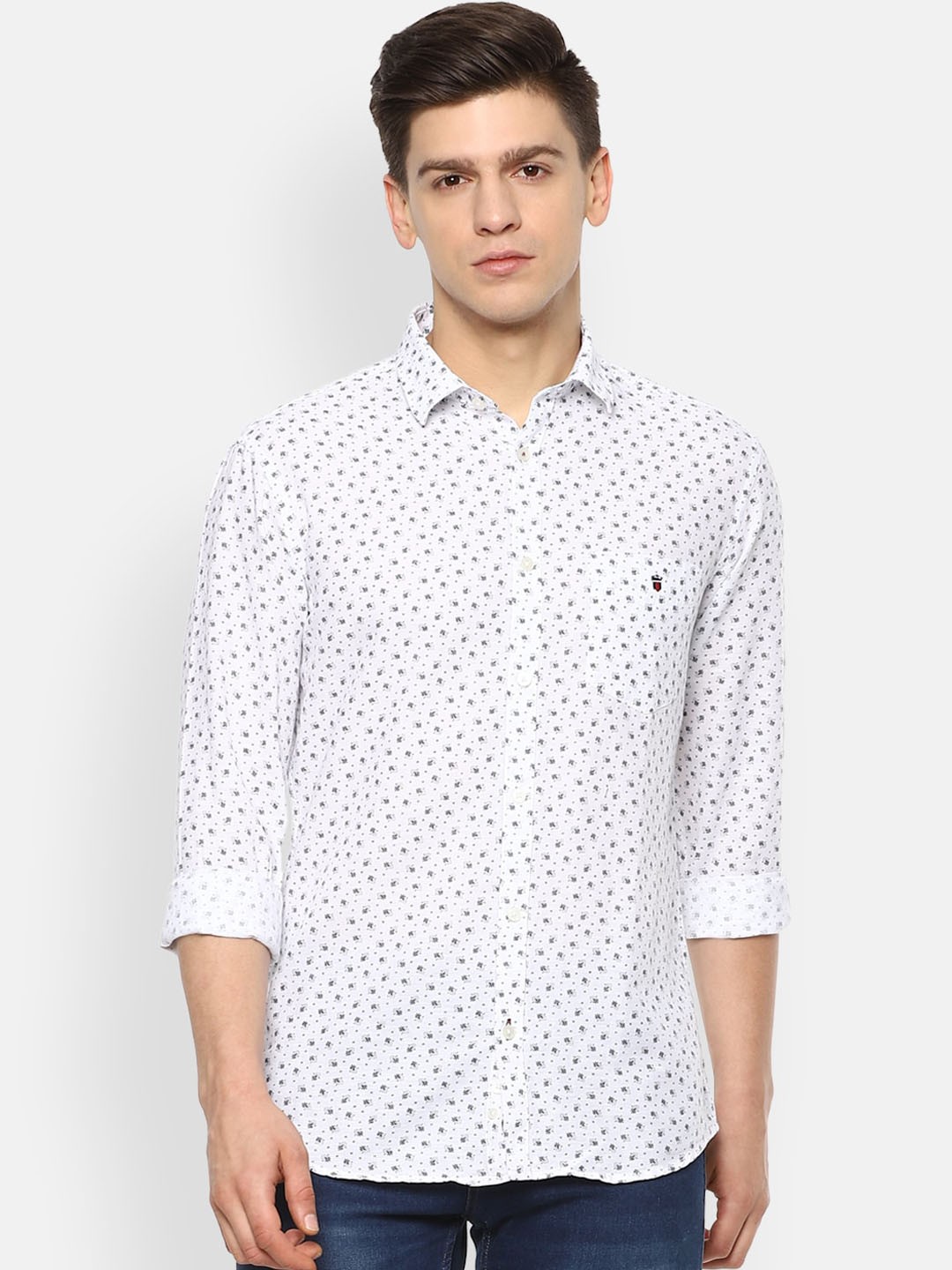

Louis Philippe Sport Men White & Black Slim Fit Printed Casual Shirt
