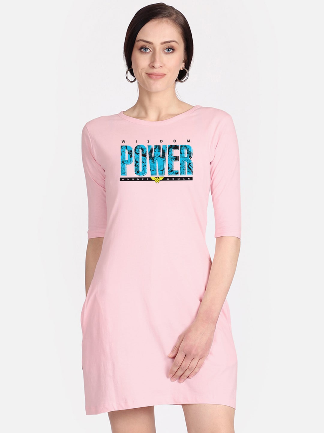 

Free Authority Pink T-shirt Wonder Woman Pure Cotton T-shirt Dress