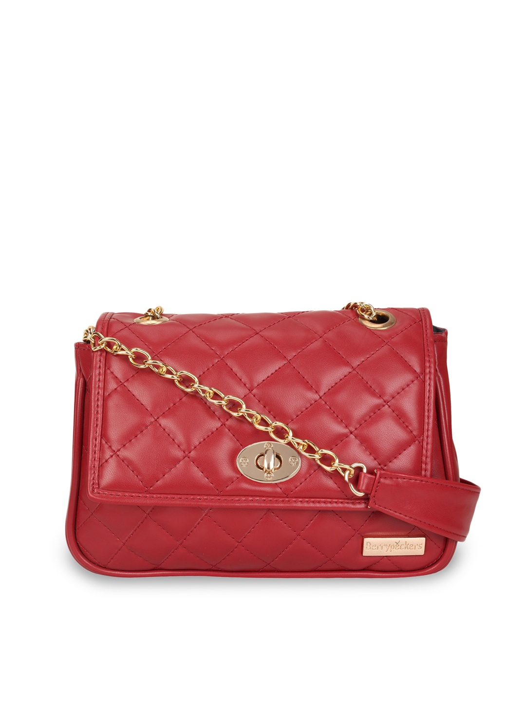 

Berrypeckers Maroon Solid Quilted Sling Bag