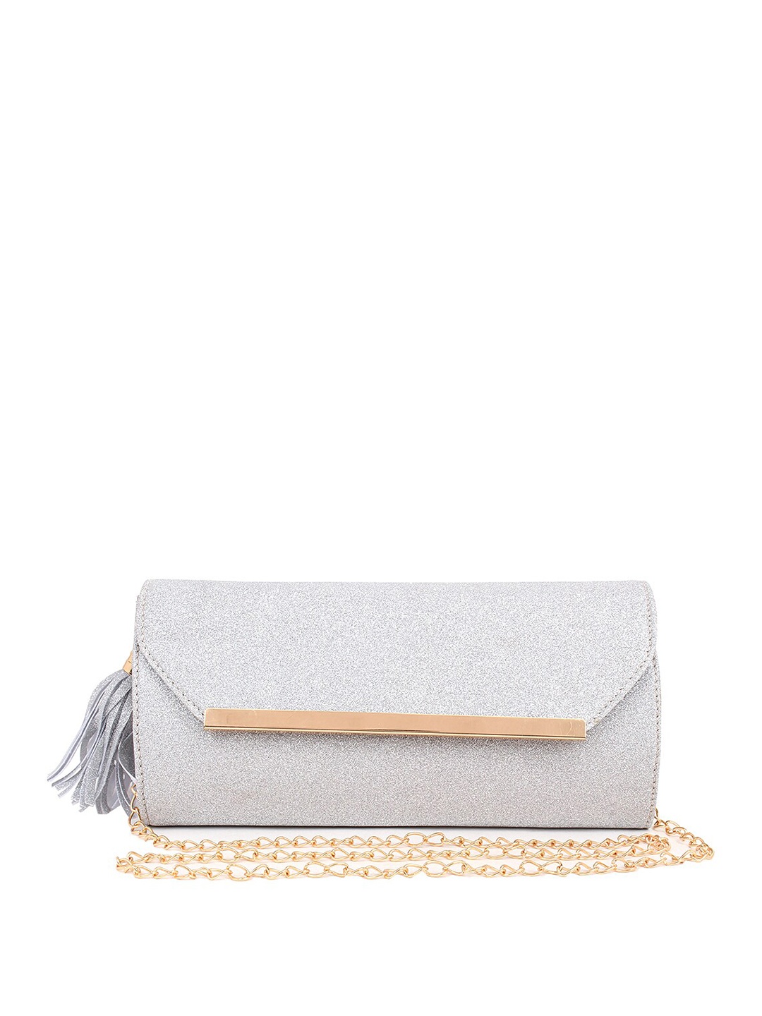 

Spice Art Silver-Toned Solid Shimmer Clutch